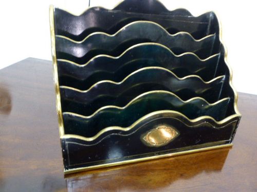Regency Ebonised and Brass Mounted Letter Rack
