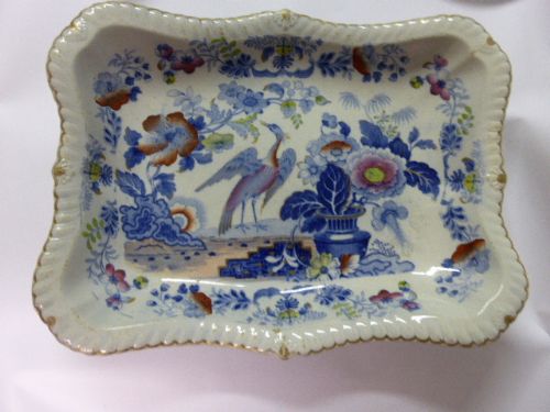 Georgian "Improved Canton China" Sandwich/serving Plate.  C. 1830'S