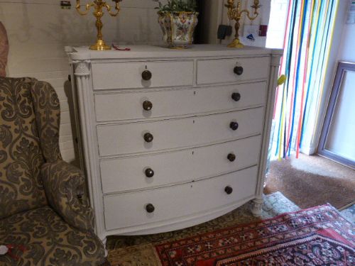 A Large Victorian Painted Chest with Graduated Drawers.