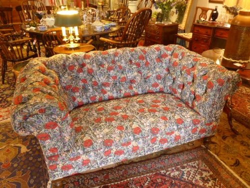 Late Victorian Two Seater Sofa with New Upholstery.  C.1890.