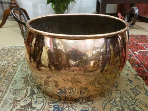 Early 19th C. Oval Copper Logbin/pot
