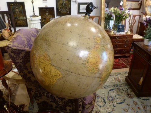 fig 1. Handsome Large Terrestrial Globe on 19thc Stand.