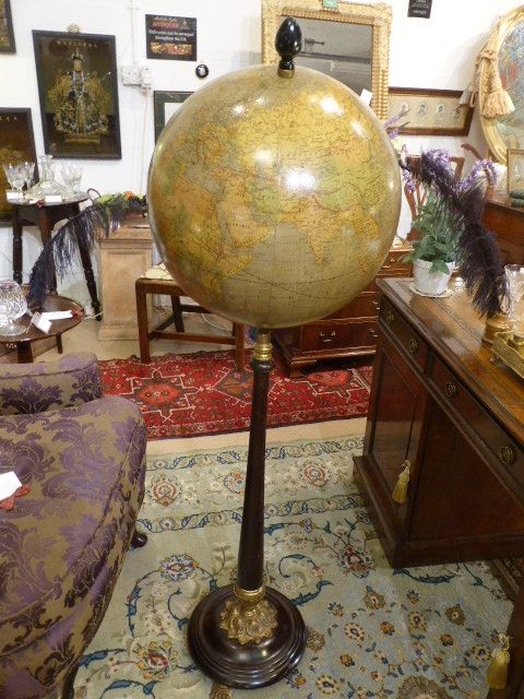 Handsome Large Terrestrial Globe on 19thc Stand.