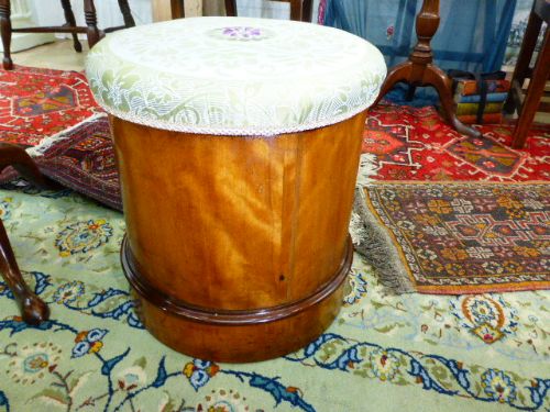 Late Georgian Walnut Upholstered Box Stool.
