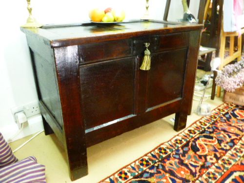 Rare Small 18th Century Oak Coffer.