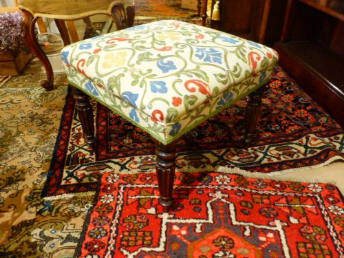 Early 19th Century Rosewood Upholstered Stool.