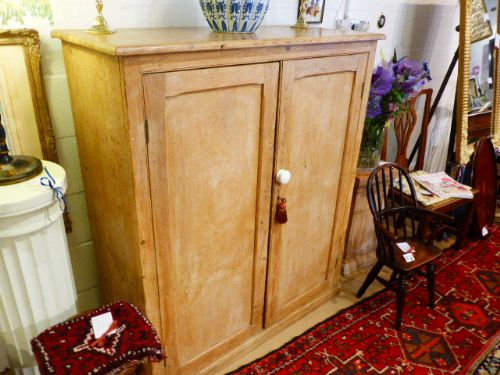 Handsome Victorian Pine Cupboard with Shelves.