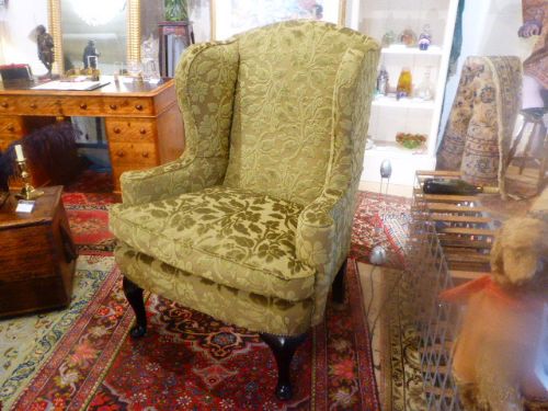 Finest Quality Period Wing Armchair with New Upholstery.19th C.