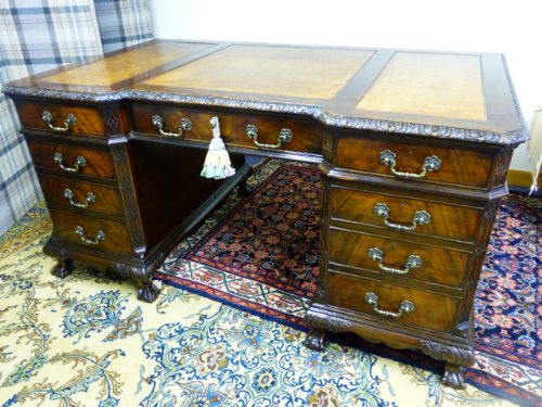 Handsome Mahogany Desk by Maples & Co with Locks by Hobb's & Co of London.