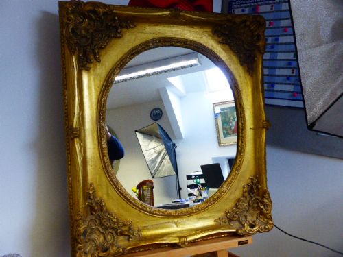A Large Heavy Victorian Oval Shaped Mirror.