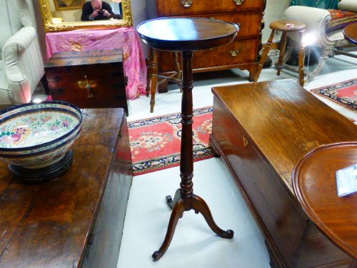 19th Century Elm Candle Stand on Tripod Base.