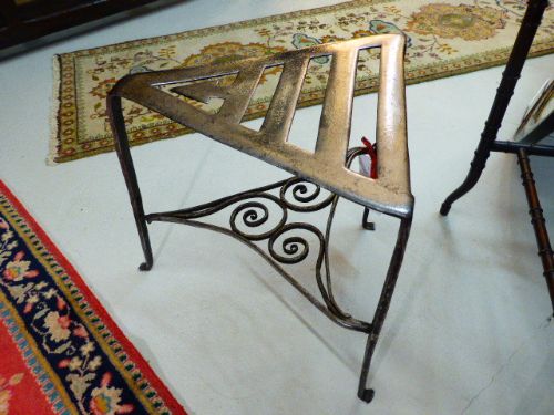 Arts & Crafts Handmade Fireside Steel  Footman, Pot Rest or Plant Stand.