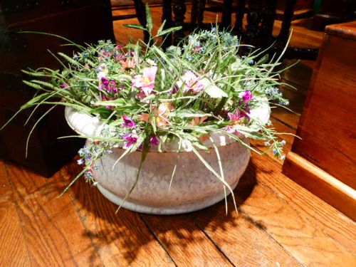 19th Century French Enamel Flower Display/footbath.