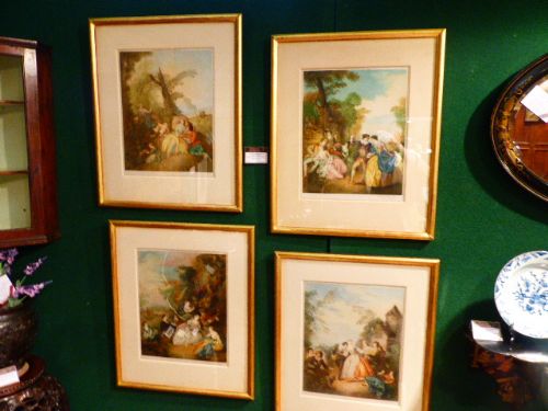 A Set of 4 Stipple Engravings by W.j. Allingham.
