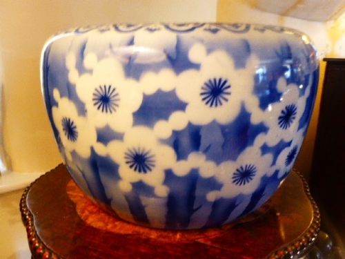 19th Century Japanese Blue and White Jardiniere