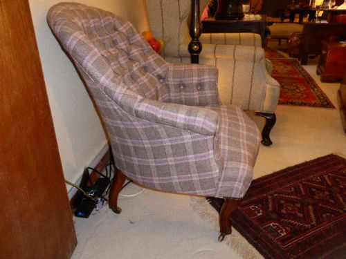fig 1. Victorian Button Back Armchair by John Taylor & Sons Edinburgh