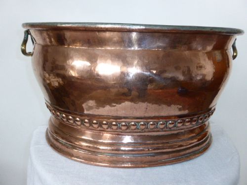Large & Rare Regency Oval/ Champagne Bucket Copper Planter.  C1820.