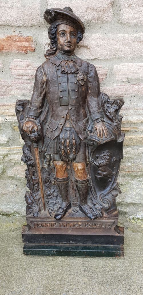 Rare Large "Bonnie Prince Charlie" Cast Iron Doorstep.  19th C.