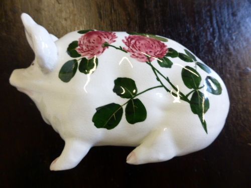 Small Weymss Ceramic Pig with Rare Red Clover Design.