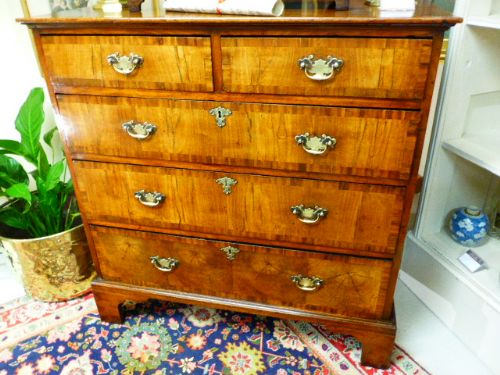Handsome Early 18th Century Walnut Chest.