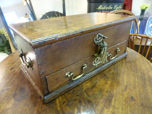 Neat 18th Century Oak Deed Box.