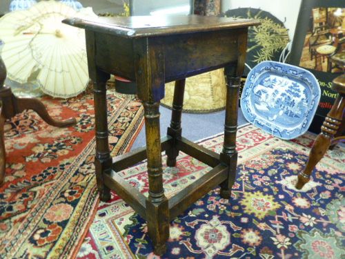 A Good 18th C. Oak Joynt Stool.