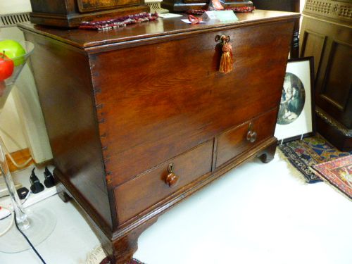 Neat 18th Century Pine Mule Chest.