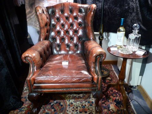 fig 1. Fine Quality Gentleman's Leather Wing Armchair.