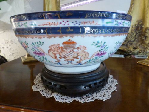 Large Ceramic Bowl Chinoiserie Design Late 19th C