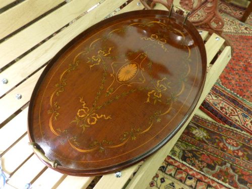 Beautiful Victorian Mahogany Serving Tray. C.1900.