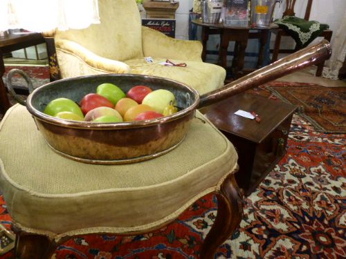 A Large Heavy Victorian Copper Pan