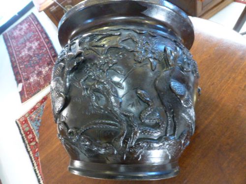 19th C. Handsome Bronze Japanese Jardiniere