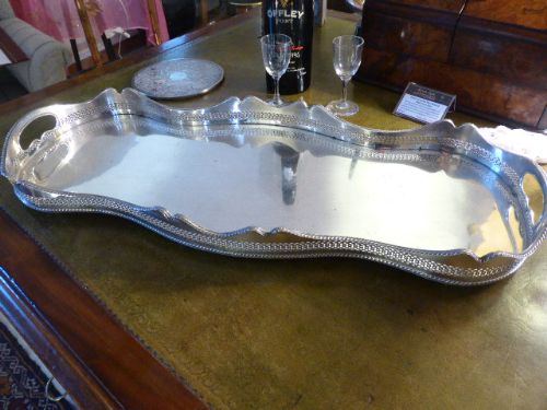 Elegant Drinks Tray with Gallery. C. 1900.