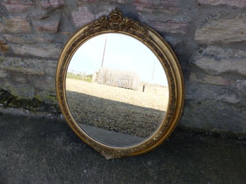 Oval Gilt Mirror in the Rococo Style