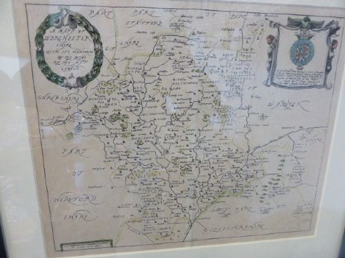 " a Mapp of Worcestershire with Its Hundreds"