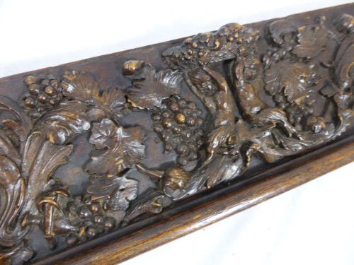 Interesting Carved Walnut Figural Panel. 17th C.