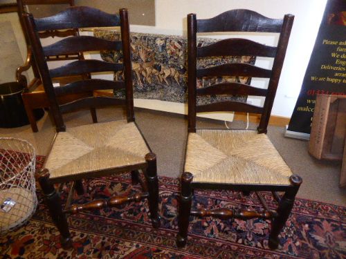 A Pair of Early 19th C. Lancashire Country Chairs