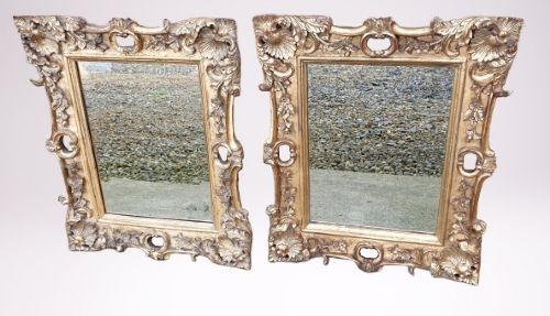 Pair of Edwardian Carved Giltwood Mirrors. C.1910.