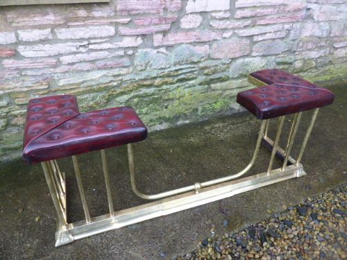 Brass Adjustable Club Fender with Burgundy Buttoned Leather Seat.