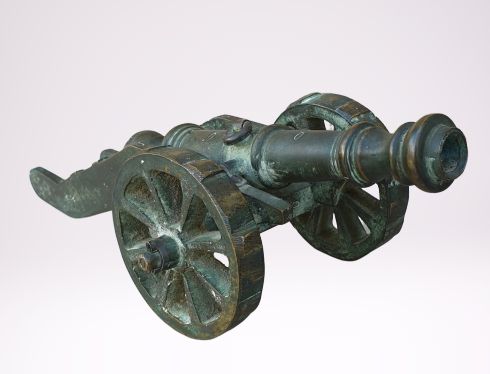 Vintage Solid Brass Desk Cannon
