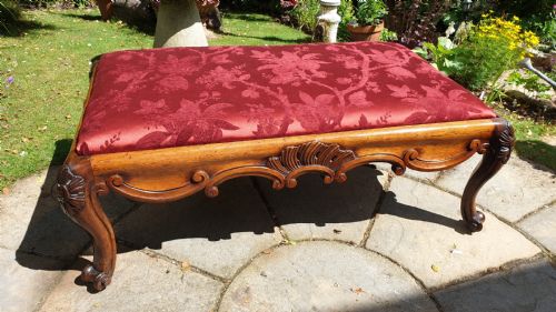 Substantial Country House Victorian Walnut Stool