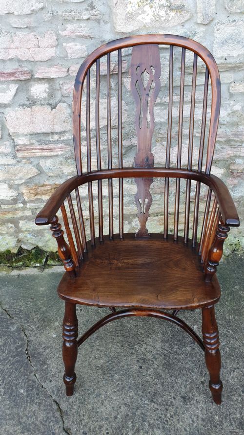 Wonderful Example of Handsome Yew High Back Windsor Chair