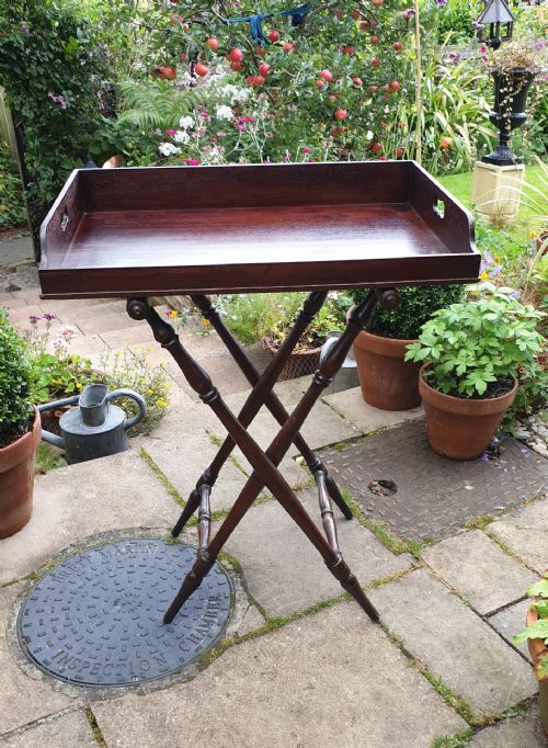 Early 19th Century Mahogany Butlers Tray with Stand