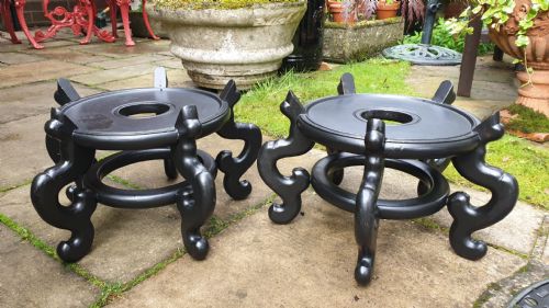 Pair of 20thc Chinese Jardiniere or Vase Stands