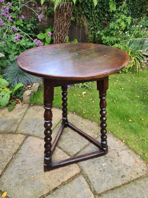Outstanding Example of an 18th C. Oak Cricket Table.