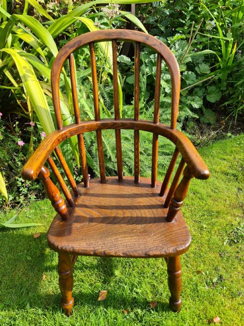 19th Century Ash and Elm Childs Windsor Chair