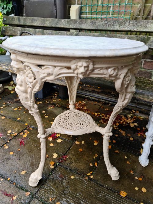 Victorian Garden Table with Marble Top