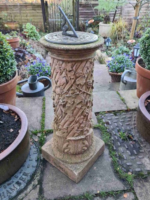 Handsome Terracotta Coloured Sundial