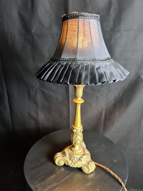 A Small Brass Art Nouveau Style Table Lamp