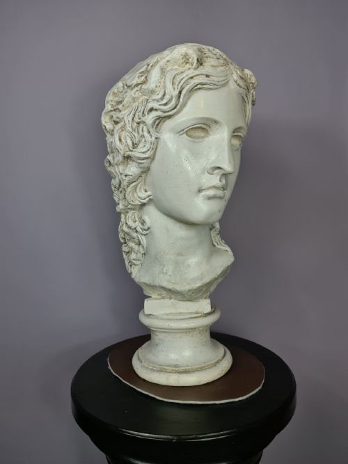 19th Century Glazed Plaster Bust